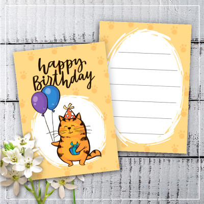 Міні листівки "Happy Birthday" (10 штук)