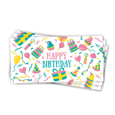Конверти для грошей Happy Birthday, 10 шт./пач.