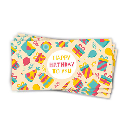 Конверты для денег Happy Birthday, 10 шт/уп