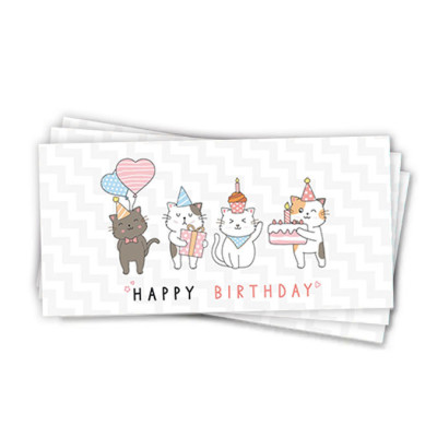 Конверти для грошей Happy Birthday, 10 шт./пач.