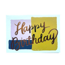Міні листівка з тисненням Happy birthday 9х13 см