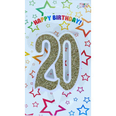 Свічка цифра ювілейна золото "20"