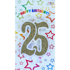 Свічка цифра ювілейна золото "25"