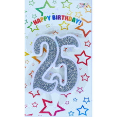 Свічка цифра ювілейна срібло "25"