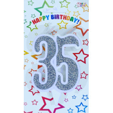 Свічка цифра ювілейна срібло "35"