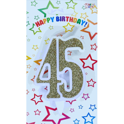 Свічка цифра ювілейна золото "45"
