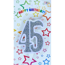 Свічка цифра ювілейна срібло "45"