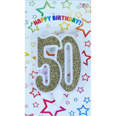 Свічка цифра ювілейна золото "50"