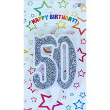 Свічка цифра ювілейна срібло "50"