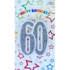 Свічка цифра ювілейна срібло "60"