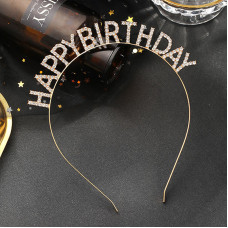 Обруч "Happy Birthday" золотий