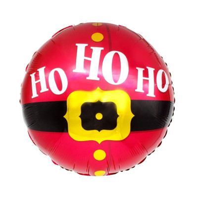Шар фольгированный круглый HO-HO-HO (Китай)