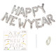 Фольговані літери HAPPY NEW YEAR, срібло 40 см