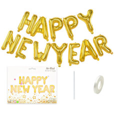 Фольговані літери HAPPY NEW YEAR, золото 40 см