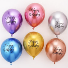 Повітряні кулі Happy Birthday хром, 1 ст (Китай)