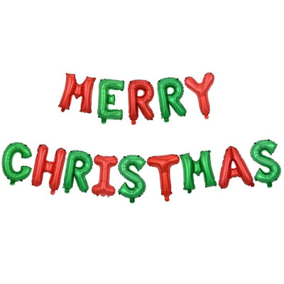 Фольговані літери MERRY CHRISTMAS, 40 см