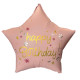 Куля фольгована зірка Happy Birthday рожева