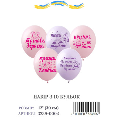 Міні упаковка куль Папіна зірочка (укр), 12" (10 штук)