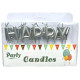 Свечи-буквы "Happy Birthday" серебро