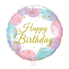 Фольгована куля Happy Birthday колірна палітра (Китай)