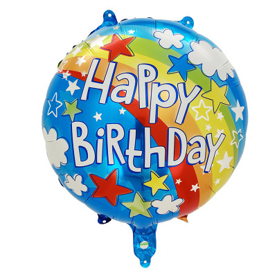 Фольгированный шар Happy Birthday радуга (Китай)