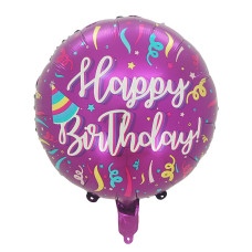 Фольгована куля Happy Birthday конфеті бузкова (Китай)