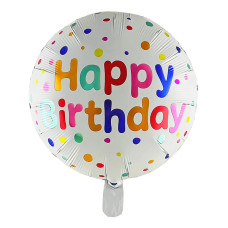 Фольгована куля Happy Birthday кольорові конфеті (Китай)
