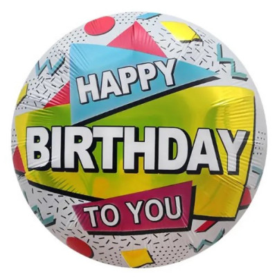 Воздушный фольгированный шар "Happy Birthday to you" геометрические фигуры (Китай)