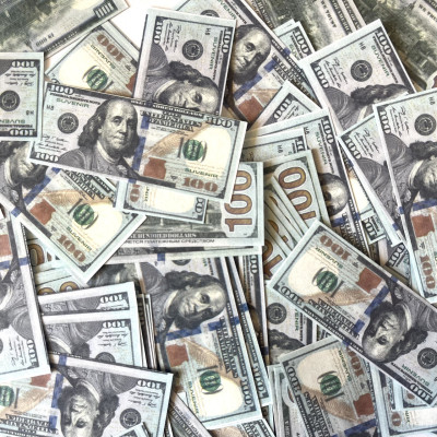 Конфетти доллары 23х55 мм, 1000 грамм