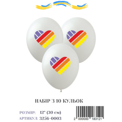 Міні упаковка кульок Likee білий, 12" (10 штук)