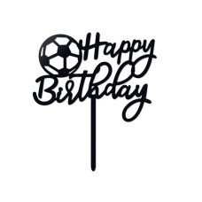 Топер у торт Happy Birthday футбол
