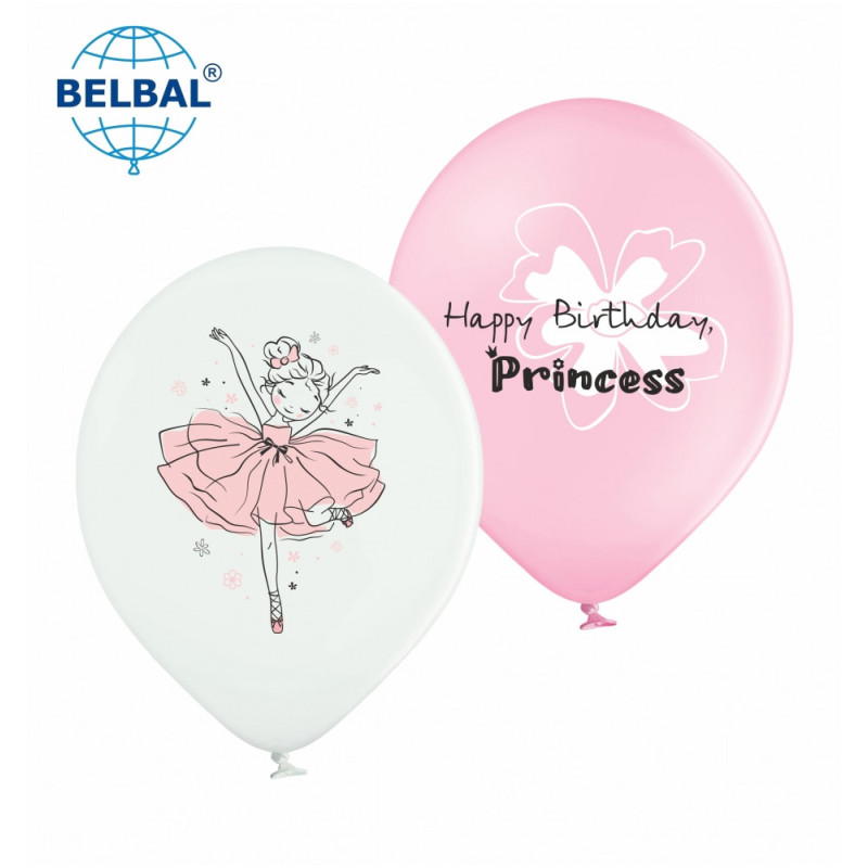 Повітряні кульки "Happy Birthday, Princess" 12" (30 см) ТМ Sharoff