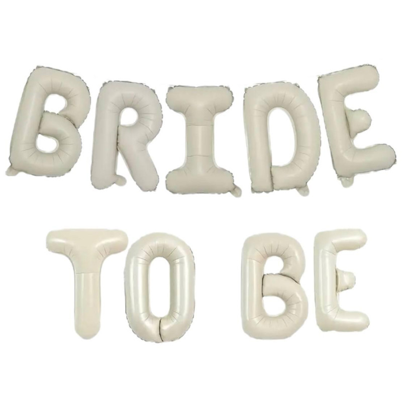 Фольговані букви кремові BRIDE TO BE, 40 см