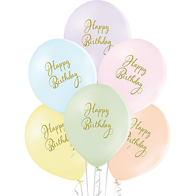 Повітряні кулі "Нappy Birthday" 12" (30 см), 25 шт./пач. TM Belbal