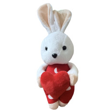 М'яка іграшка Зайчик Bunny білий в одязі, 21 см