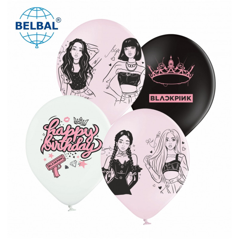 Повітряні кулі "Happy Birthday BlackPink", 25 шт./пач. ТМ Sharoff