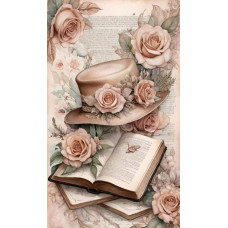 Пакет для подарунка великий вертикальний "Книжка з квітами" 25х37 см