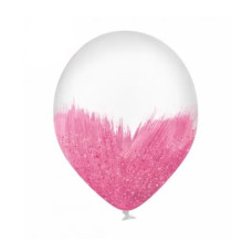 Повітряна кулька Brush shine рожева, з глітером 12" ТМ Sharoff