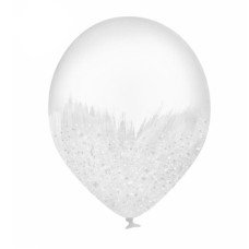 Повітряна кулька Brush shine білий, з глітером 12" ТМ Sharoff