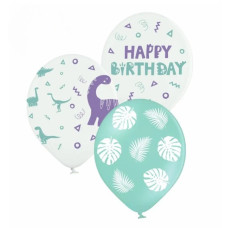 Повітряні кульки "Happy Birthday dino" 12" (30 см) ТМ Sharoff