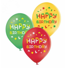 Повітряні кулі Happy Вirthday Лего, 25 штук ТМ Sharoff