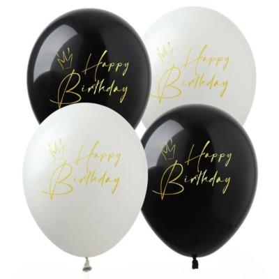 Воздушные шары Happy Birthday короны, 12" (100 шт) ТМ Show