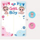 Плакат для ґендер паті Boy or Girl + наклейки 24 штуки