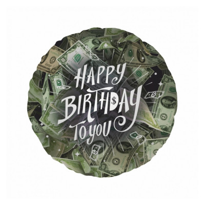 Фольгована куля Happy Birthday to you долари (Китай)