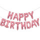 Фольгированные буквы розовое золото HAPPY BIRTHDAY, 40 см