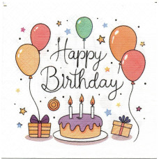 Серветки сервірувальні "Happy Birthday кульки" 20 шт./пач.