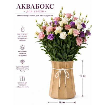 Аквабокс крафт из ламинированного картона 16х17 см