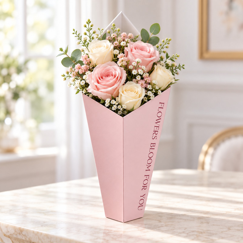 Сумочка для квітів рожева Bloom for You 9,8х19х4 см
