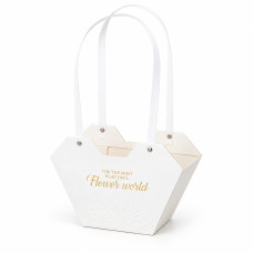 Сумочка для квітів біла Flower World 13х15х9 см