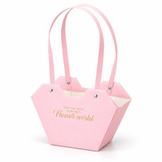Сумочка для квітів рожева Flower World 13х15х9 см